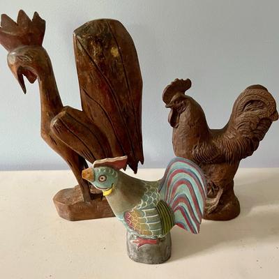 Trio of roosters