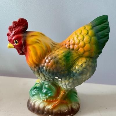Vintage Japan painted rooster & hen