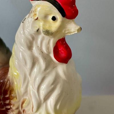 Vintage Japan painted ceramic rooster & hen