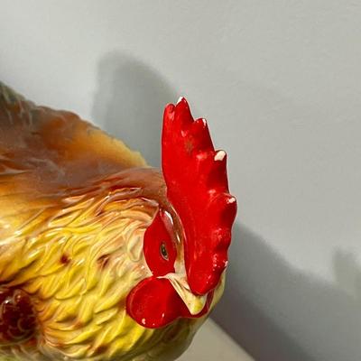 2 pair of vintage Norcrest painted ceramic roosters & hens