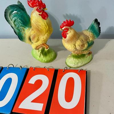 Vintage ceramic rooster & hen by Brinn's