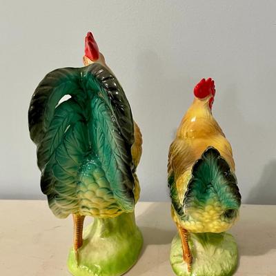 Vintage ceramic rooster & hen by Brinn's