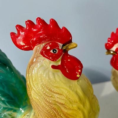 Vintage ceramic rooster & hen by Brinn's