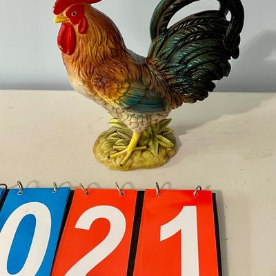 Large vintage Japan painted ceramic rooster