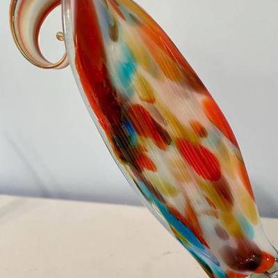 Pair of vintage glass roosters