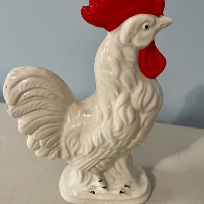 Trio of vintage ceramic roosters
