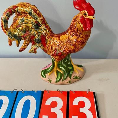 Large painted ceramic rooster