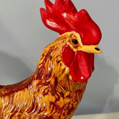 Large painted ceramic rooster