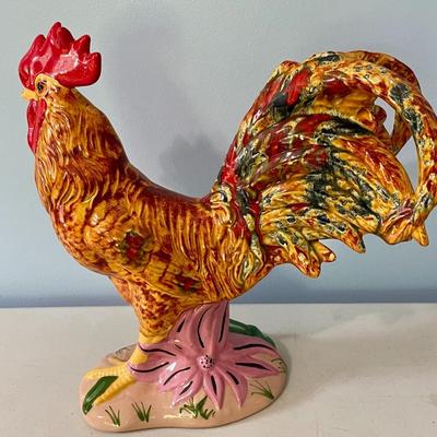 Large painted ceramic rooster