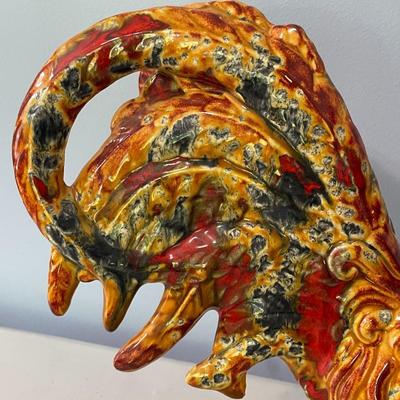 Large painted ceramic rooster