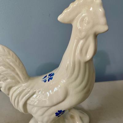 Pair of vintage ceramic roosters