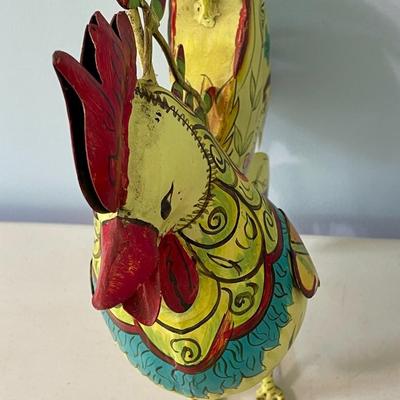 April Cornell metal rooster watering can