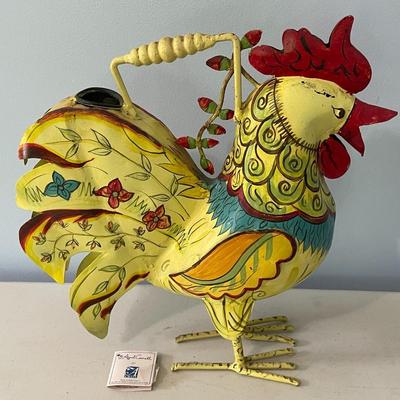 April Cornell metal rooster watering can