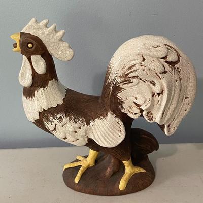 Vintage 3pc lot of ceramic & chalkware roosters