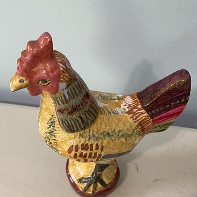 Vintage 3pc lot of ceramic & chalkware roosters