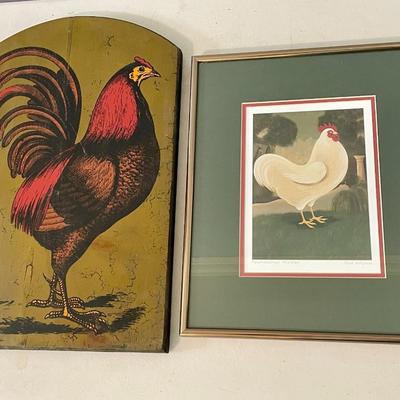 Vintage 4pc lot of rooster art