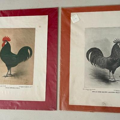 Vintage 4pc lot of rooster art