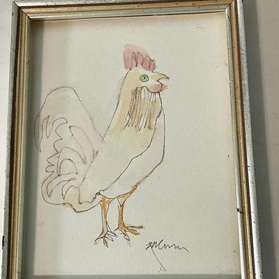 Vintage 3pc lot of rooster art