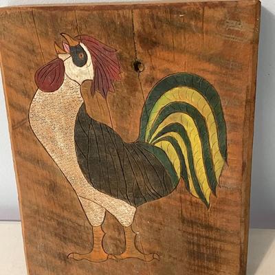 Vintage 3pc lot of rooster art