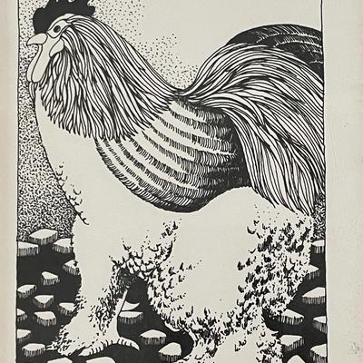 Vintage 3pc lot of rooster art