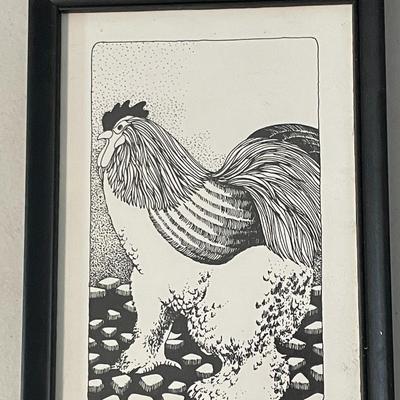 Vintage 3pc lot of rooster art