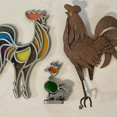 Mixed 7pc lot of "flat" roosters