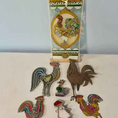 Mixed 7pc lot of "flat" roosters