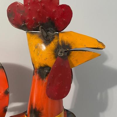 Large welded metal rooster