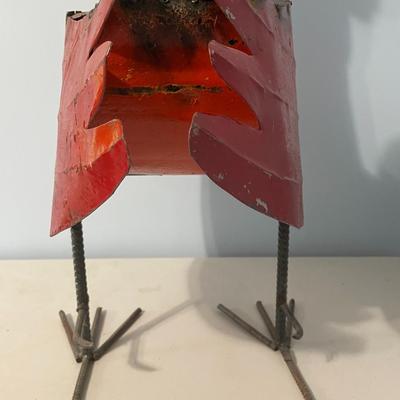 Large welded metal rooster