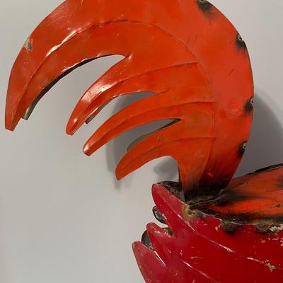 Large welded metal rooster