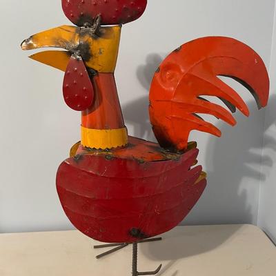 Large welded metal rooster