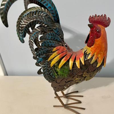 Punched metal rooster