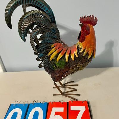 Punched metal rooster