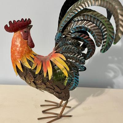 Punched metal rooster