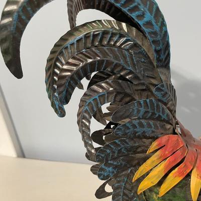 Punched metal rooster