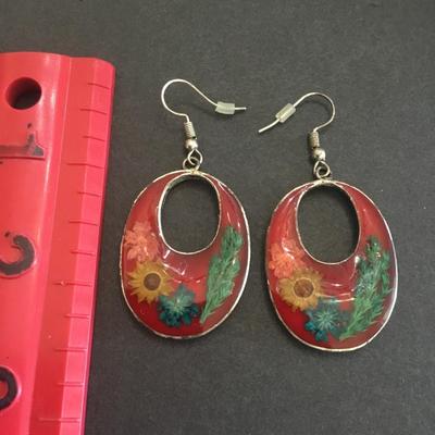 Vintage, alpaca, Mexico earrings
