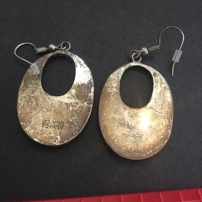 Vintage, alpaca, Mexico earrings