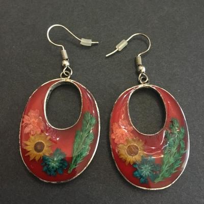 Vintage, alpaca, Mexico earrings