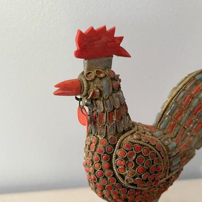 Two pair of vintage roosters & hens