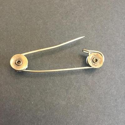 Vintage, rhinestone, safety pin brooch