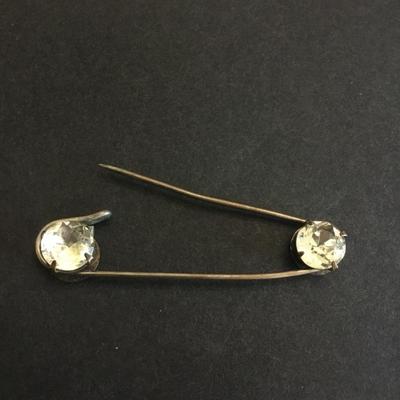 Vintage, rhinestone, safety pin brooch