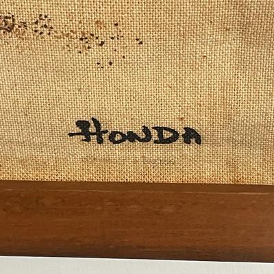 Painted fabric wall hanging by Honda