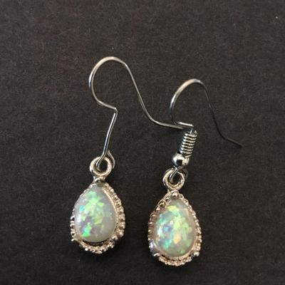 Faux opal dangle earrings