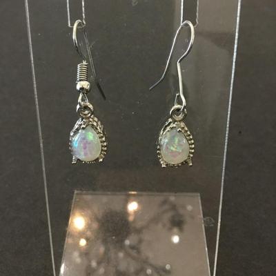 Faux opal dangle earrings