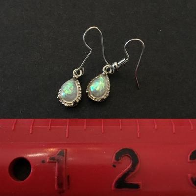 Faux opal dangle earrings