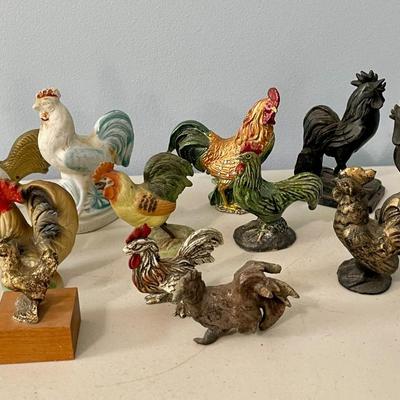 Mixed 13pc lot of roosters