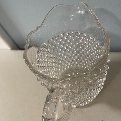 Vintage 16pc lot clear hobnail glasses + pitcher