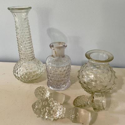 Vintage mixed hobnail glass