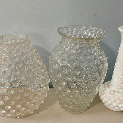 Vintage mixed hobnail glass
