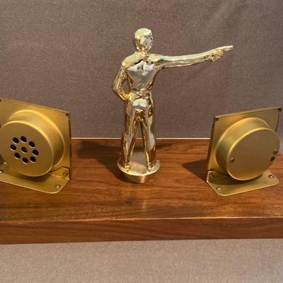 Vintage German Desk Top Barometer Thermometer Trophy